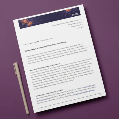 Feuerwerk zum Jahreswechsel bleibt Funke der Hoffnung